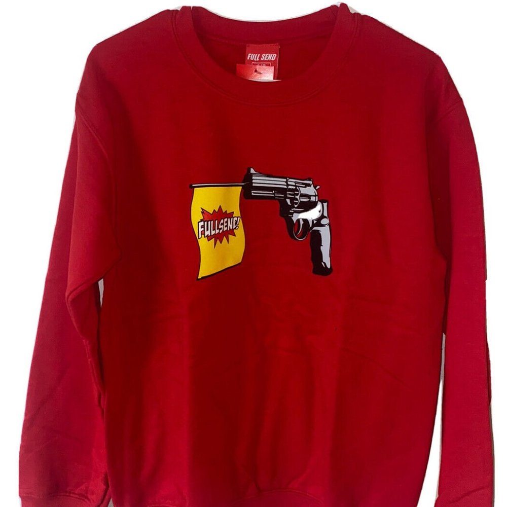 *LIMITED ED FULL SEND Red Crewneck Sweatshirt (Small)